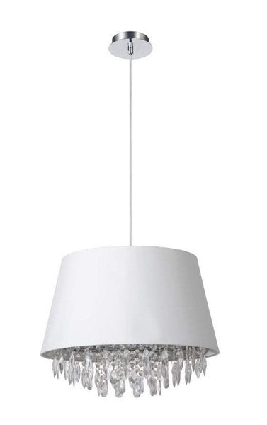 White Draping Crystal Drum Light - CENTURIA