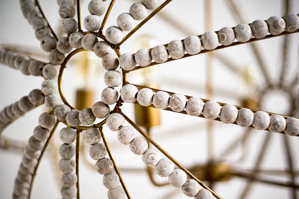 White Washed Globe Chandelier - CENTURIA