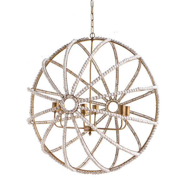 White Washed Globe Chandelier - CENTURIA