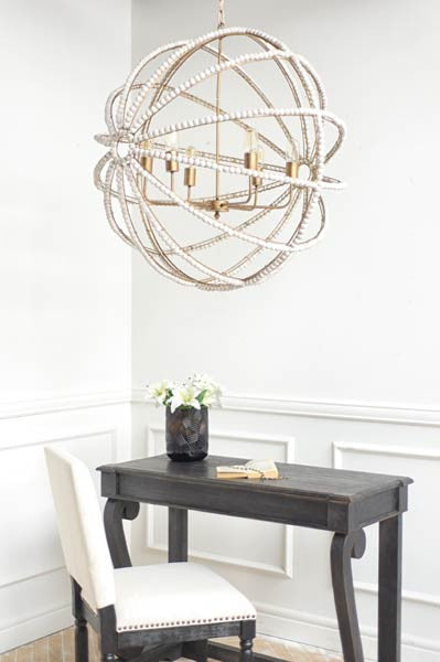 White Washed Globe Chandelier - CENTURIA