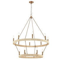 Natural 36'' Wide 14-light Chandelier