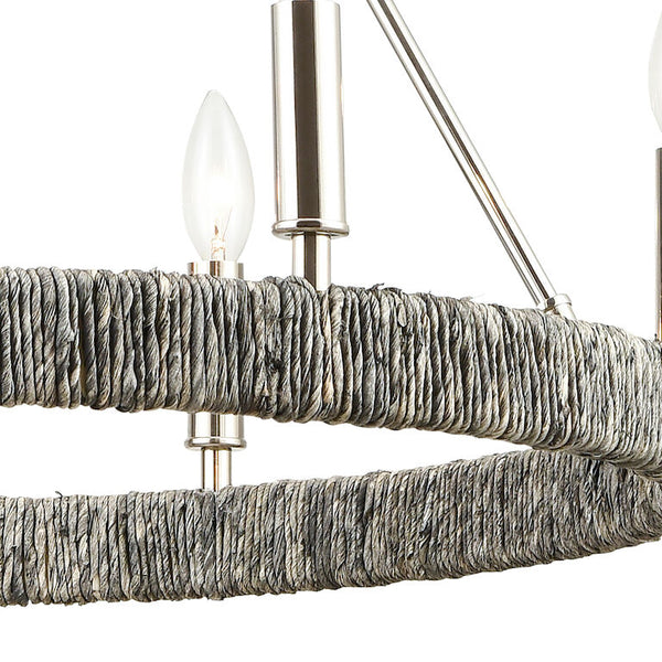 Grey Natural 6-Light Chandelier