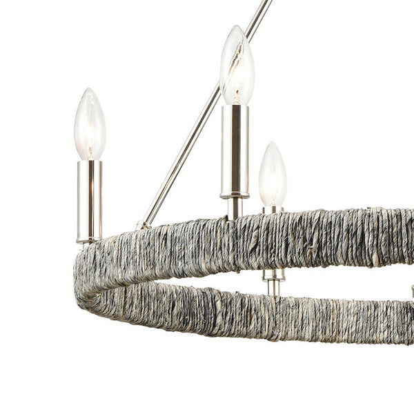 Grey Natural 6-Light Chandelier