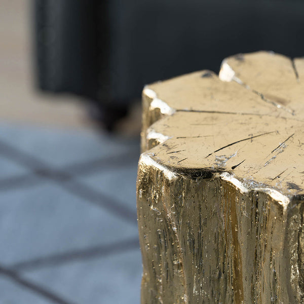 Gold Natural Element Stool-Side Table