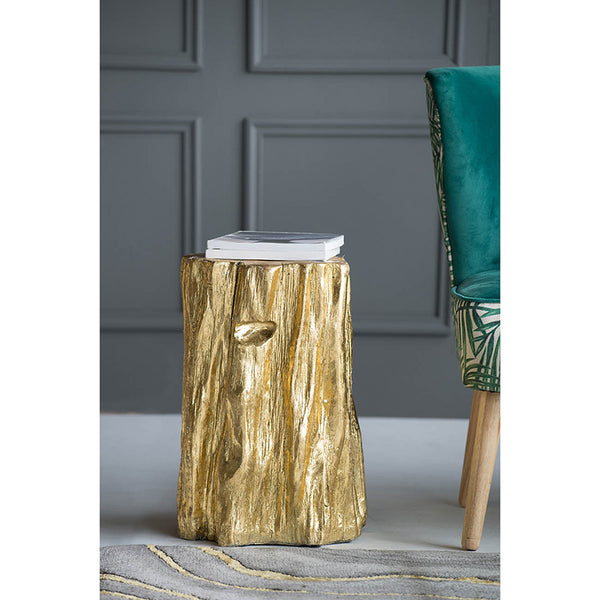 Gold Natural Element Stool-Side Table