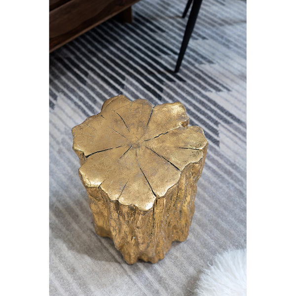 Gold Natural Element Stool-Side Table