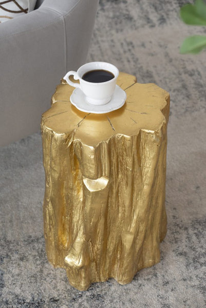 Gold Natural Element Stool-Side Table
