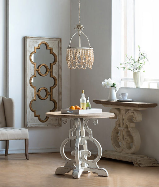 Shabby Chic Wooden Beaded Chandelier