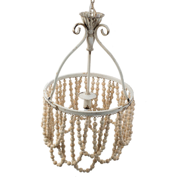 Shabby Chic Wooden Beaded Chandelier