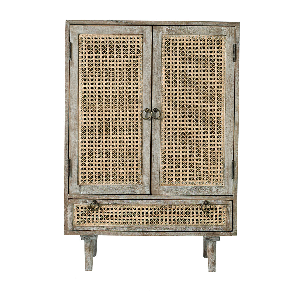 Rustic Cane Industrial Cabinet
