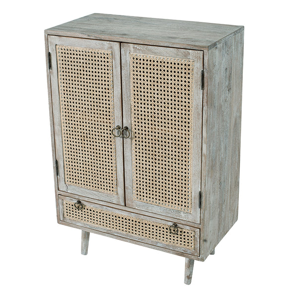 Rustic Cane Industrial Cabinet