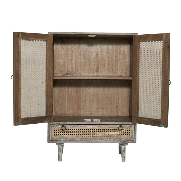 Rustic Cane Industrial Cabinet