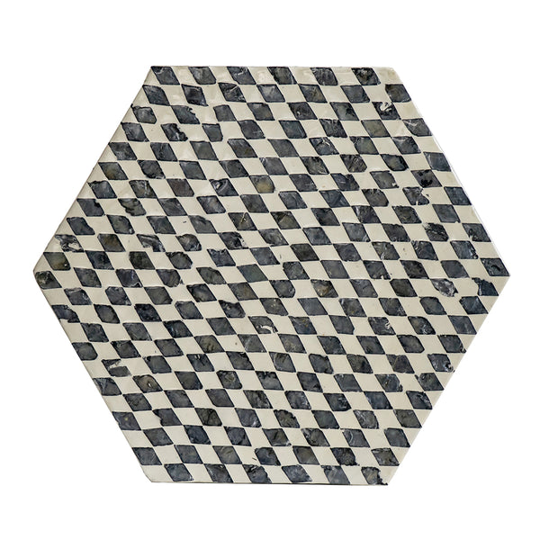 Black and White Hexagon Stool- Table