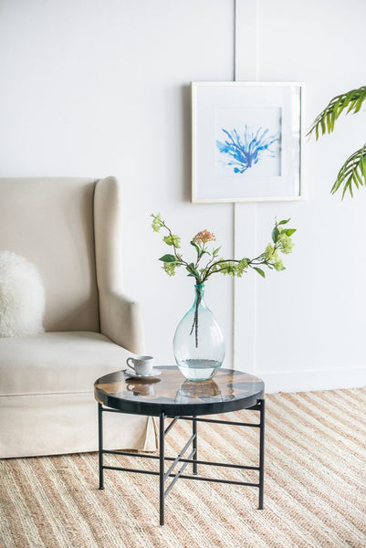 Organic Modern Teak and Black Coffee Table