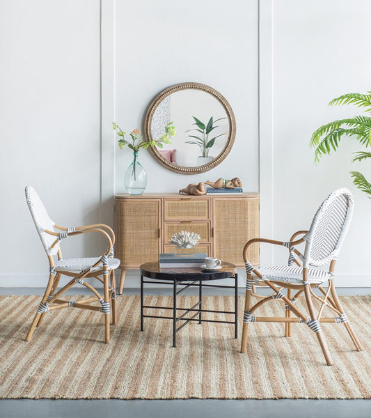Organic Modern Teak and Black Coffee Table