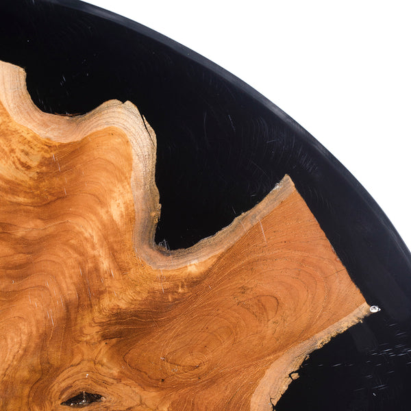 Organic Modern Teak and Black Coffee Table