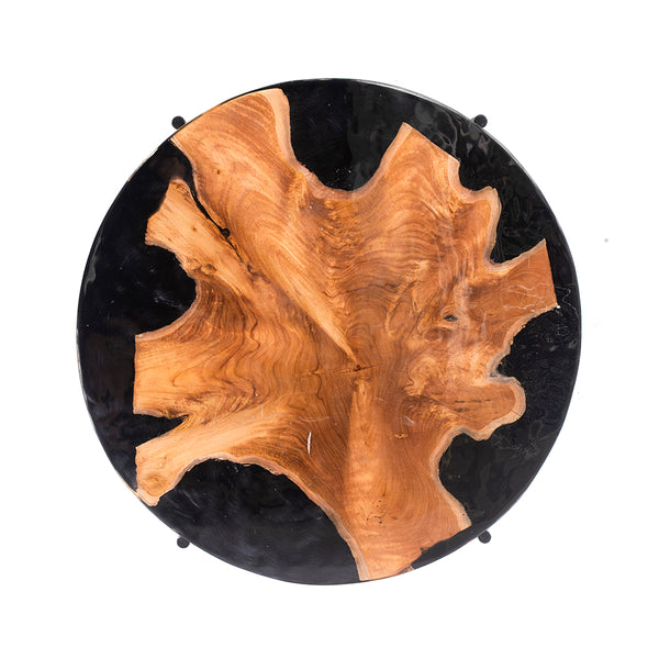 Organic Modern Teak and Black Coffee Table