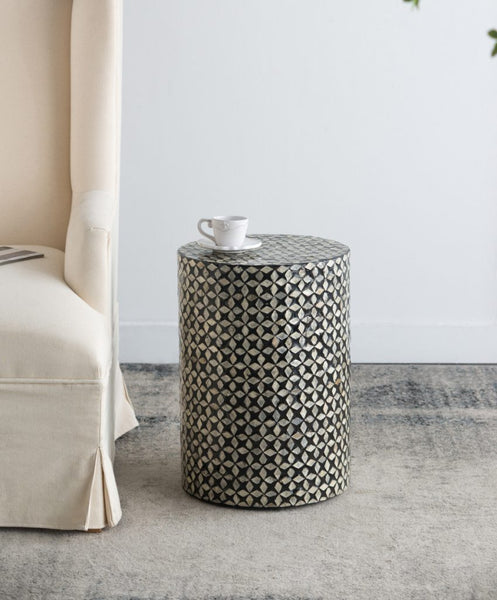 Black and Ivory Accent Stool-Table