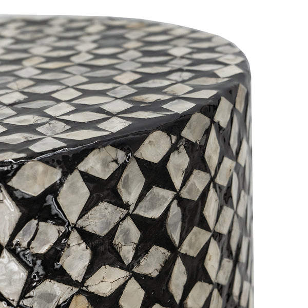 Black and Ivory Accent Stool-Table