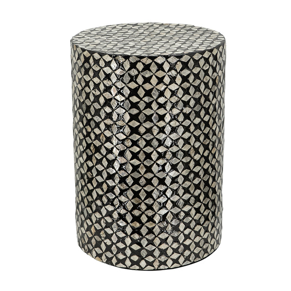 Black and Ivory Accent Stool-Table