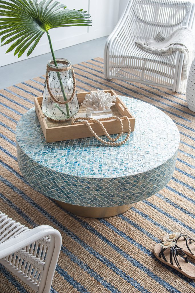 Round coastal coffee table deals