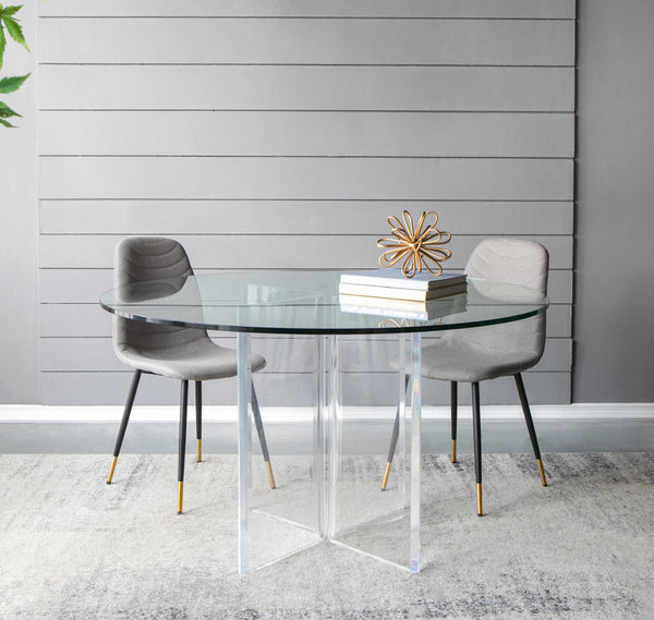 Crystal and Lucite Modern Dining Table