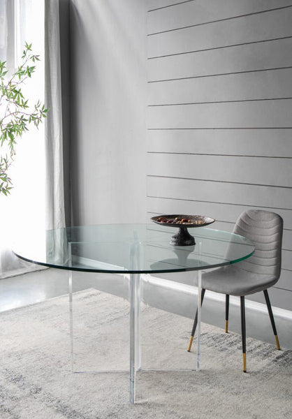 Crystal and Lucite Modern Dining Table