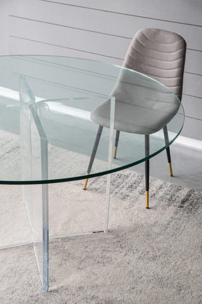 Crystal and Lucite Modern Dining Table