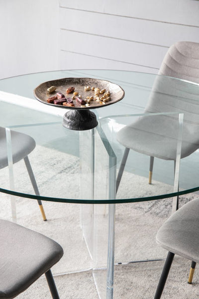 Crystal and Lucite Modern Dining Table