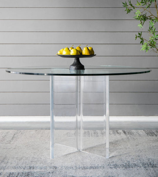 Crystal and Lucite Modern Dining Table