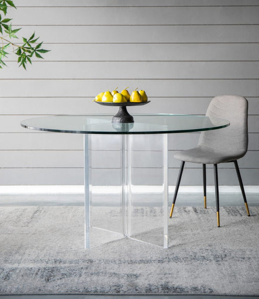 Crystal and Lucite Modern Dining Table