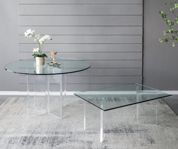 Crystal and Lucite Modern Dining Table