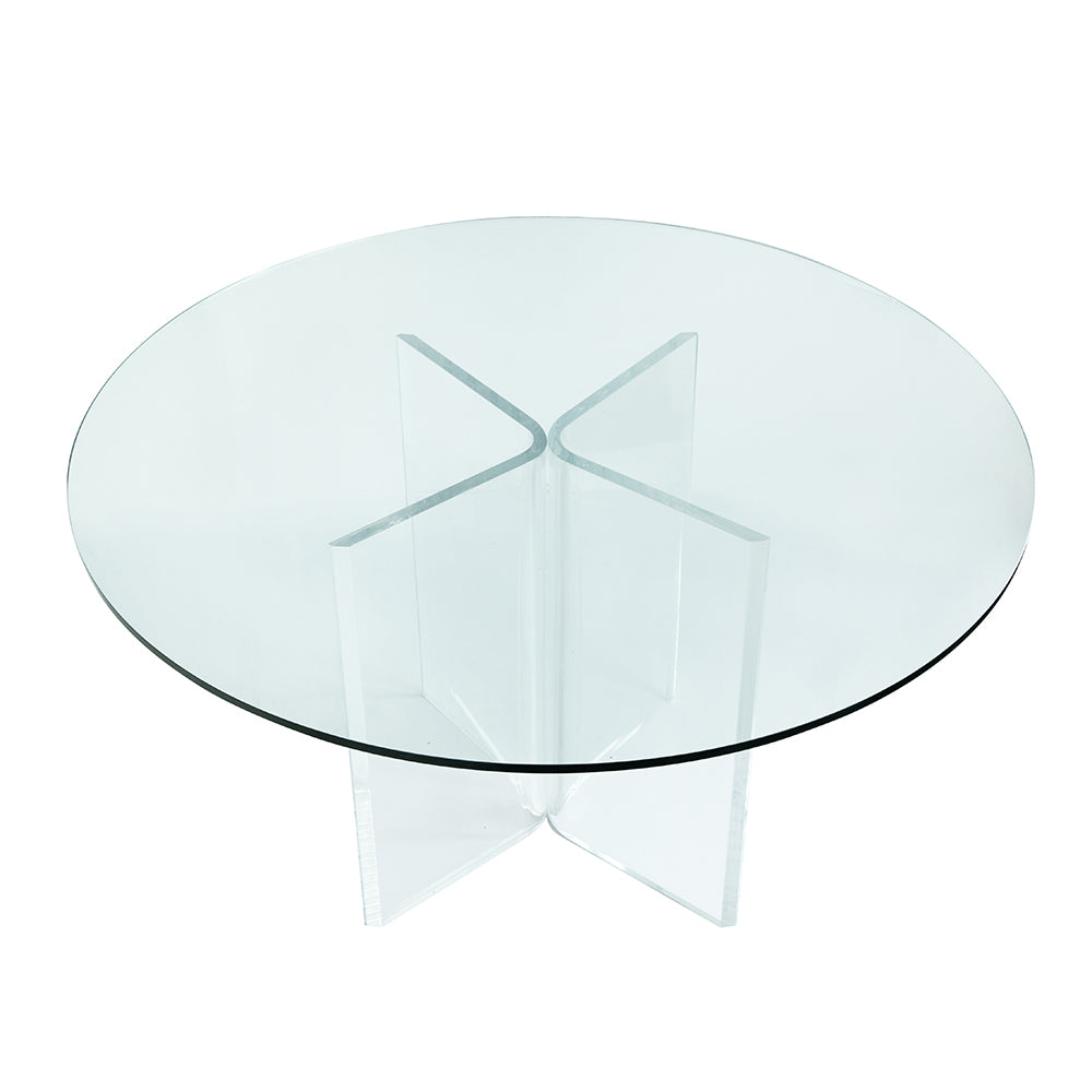 Crystal and Lucite Modern Dining Table