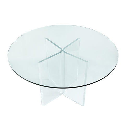 Crystal and Lucite Modern Dining Table