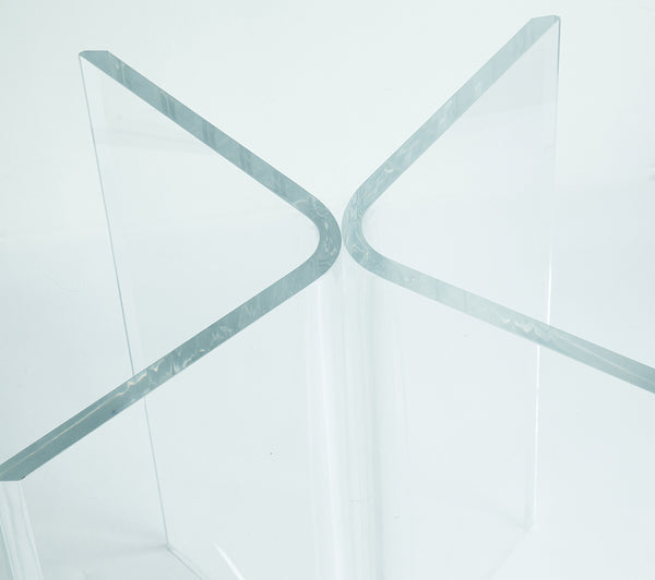 Crystal and Lucite Modern Dining Table
