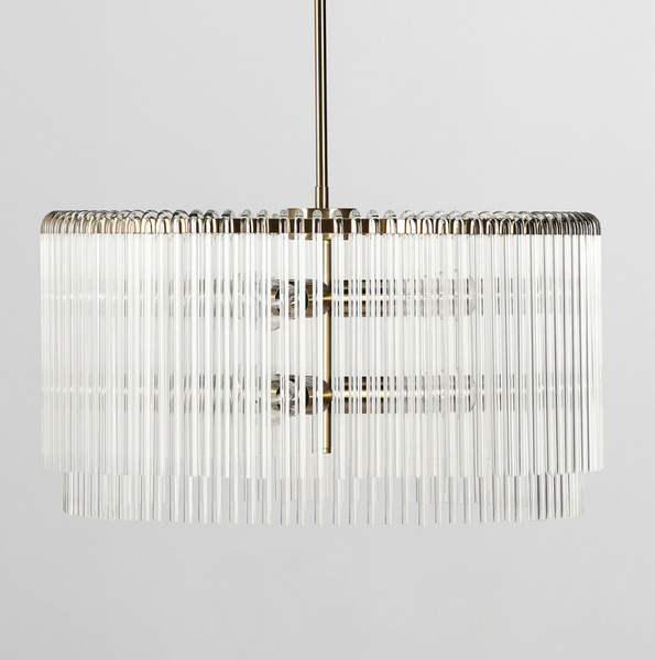 Julia Crystal and Brass Drum Chandelier