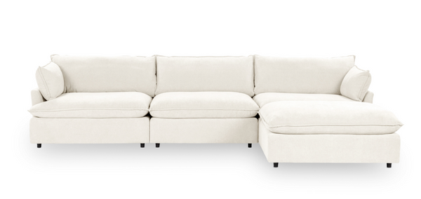 Mykonos Chaise Lounge Sofa in Ivory