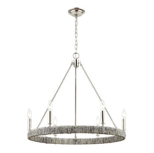 Grey Natural 6-Light Chandelier