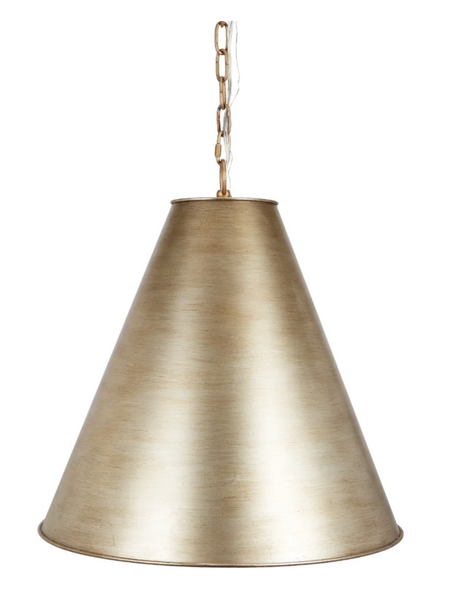 Silver and Brushed Gold Cone Pendant- Large