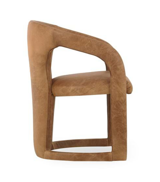 Winston Leather Dining Chair Maple Brown