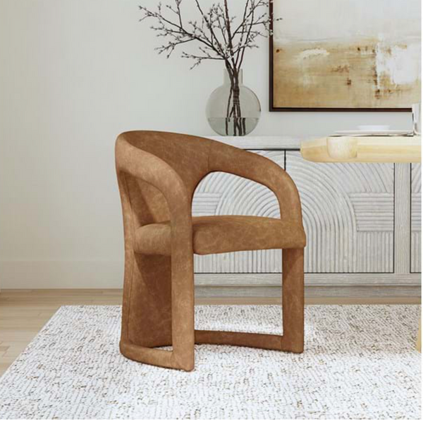 Winston Leather Dining Chair Maple Brown