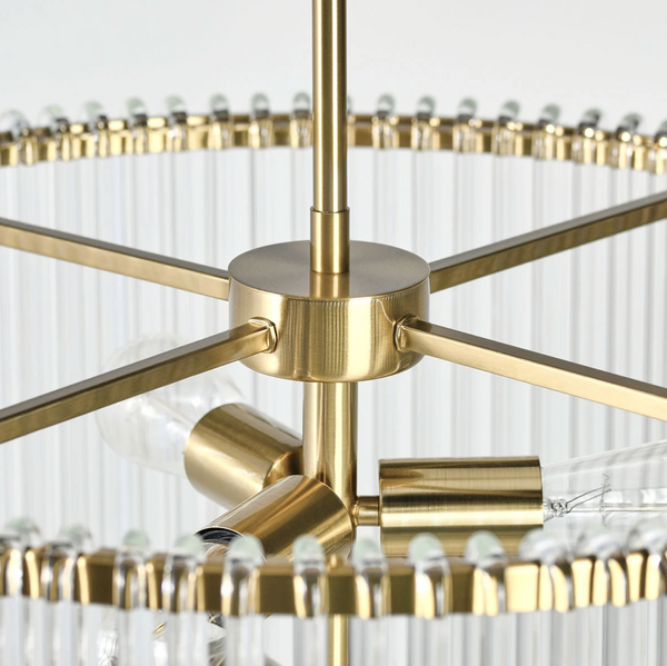 Julia Crystal and Brass Drum Chandelier