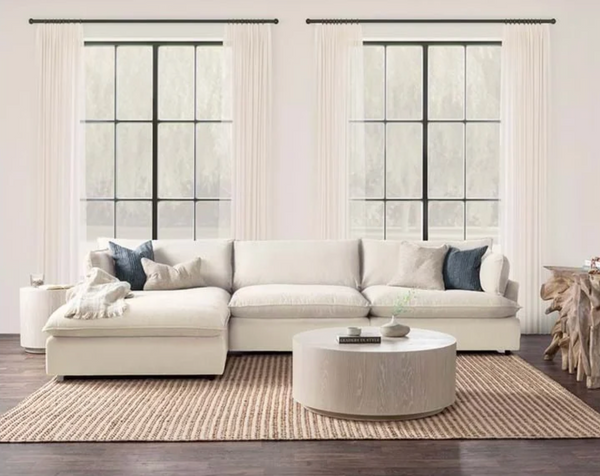 Mykonos Chaise Lounge Sofa in Ivory