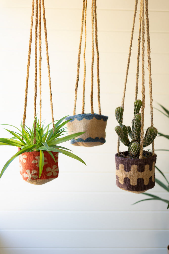 Colorful Jute Hanging Planters