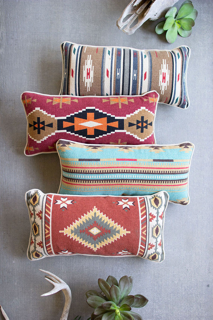 Set/4 Southwest Style Lumbar Pillows