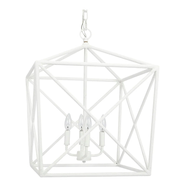 White Criss Crossed Lantern Pendant