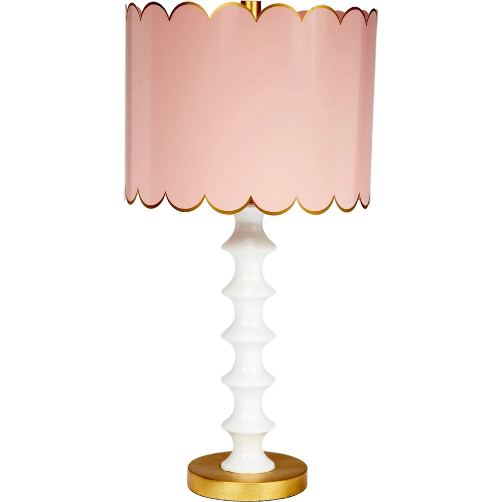 Pink, White and Gold Scalloped Lamp