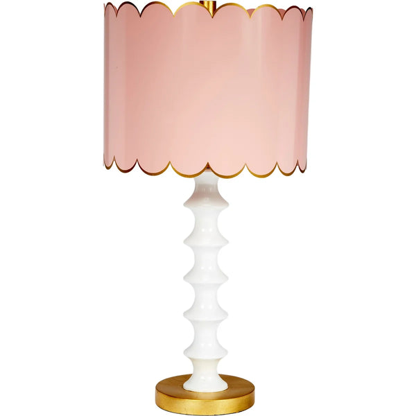Pink, White and Gold Scalloped Lamp