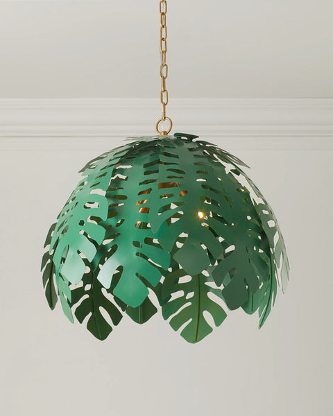 Regency Tropical Palm Leaf Chandelier