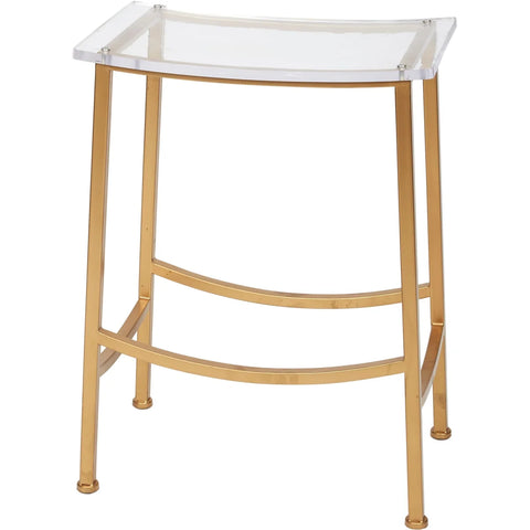 Lucite and Gold Island Bar Stool